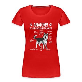 Alaskan Malamute Hund - Frauen Premium Bio T-Shirt - Rot - Vorne - Mia (176cm)