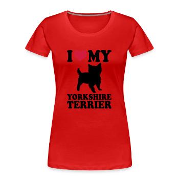 Yorkshire Terrier - Women's Premium Organic T-Shirt - red - Front - Mia (176cm)