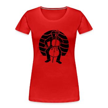 Cello Cellospieler Cellist - Frauen Premium Bio T-Shirt - Rot - Vorne - Mia (176cm)