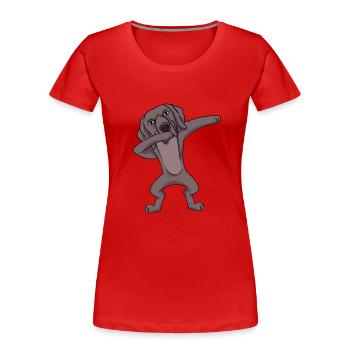 Weimaraner - T-shirt bio Premium Femme - rouge - Devant - Mia (176cm)