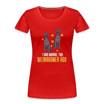 Weimaraner - T-shirt bio Premium Femme - rouge - Devant - Mia (176cm)