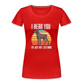 Weimaraner - T-shirt bio Premium Femme - rouge - Devant - Mia (176cm)