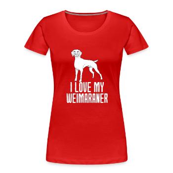 Weimaraner - T-shirt bio Premium Femme - rouge - Devant - Mia (176cm)