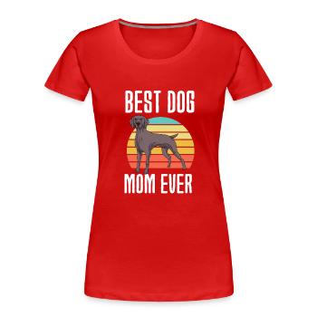 Weimaraner - T-shirt bio Premium Femme - rouge - Devant - Mia (176cm)