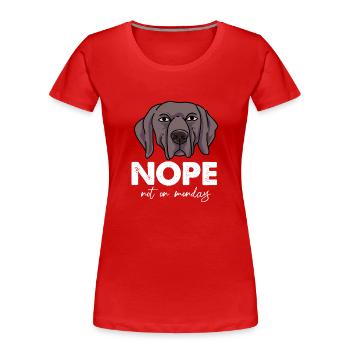 Weimaraner - T-shirt bio Premium Femme - rouge - Devant - Mia (176cm)