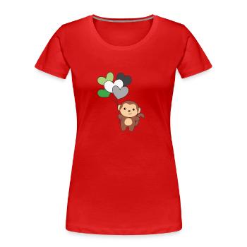 Aromantique Drapeau Ballon Cœurs Fierté LGBTQ Singe - T-shirt bio Premium Femme - rouge - Devant - Mia (176cm)