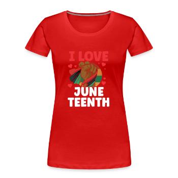 Ich Liebe Den Juneteenth Black African American - Frauen Premium Bio T-Shirt - Rot - Vorne - Mia (176cm)