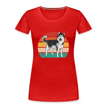 Alaskan Malamute Hund - Frauen Premium Bio T-Shirt - Rot - Vorne - Mia (176cm)