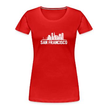 San Francisco Skyline - Frauen Premium Bio T-Shirt - Rot - Vorne - Mia (176cm)