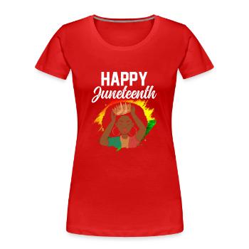Fröhlicher Juneteenth African American Black 1865 - Frauen Premium Bio T-Shirt - Rot - Vorne - Mia (176cm)