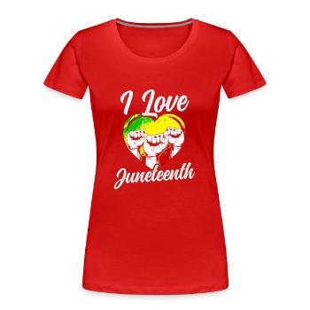 Ich Liebe Den Juneteenth Black African American - Frauen Premium Bio T-Shirt - Rot - Vorne - Mia (176cm)