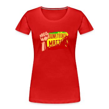 Juneteenth Matters African American 1865 Black - Frauen Premium Bio T-Shirt - Rot - Vorne - Mia (176cm)