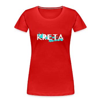 Kreta - Frauen Premium Bio T-Shirt - Rot - Vorne - Mia (176cm)