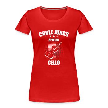 Cello Cellospieler Cellist - Frauen Premium Bio T-Shirt - Rot - Vorne - Mia (176cm)