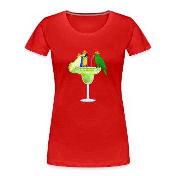 Tequila trinkende Papageien Cinco De Mayo Mexikan - Frauen Premium Bio T-Shirt - Rot - Vorne - Mia (176cm)