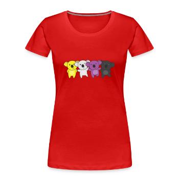 Nonbinary Flag Pride LGBTQ Cute Koala - Women's Premium Organic T-Shirt - red - Front - Mia (176cm)