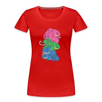 Polysexual Flag Pride LGBTQ Chameleon Bunch - Women's Premium Organic T-Shirt - red - Front - Mia (176cm)