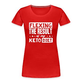 Keto diet, carbohydrate-free diet, keto - Women's Premium Organic T-Shirt - red - Front - Mia (176cm)