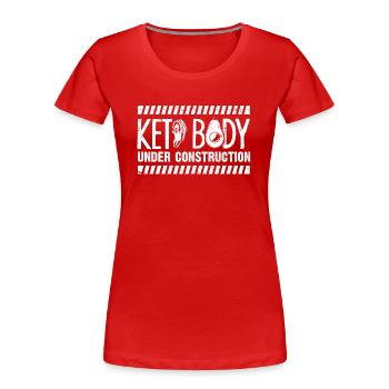 Keto diet, carbohydrate-free diet, keto - Women's Premium Organic T-Shirt - red - Front - Mia (176cm)