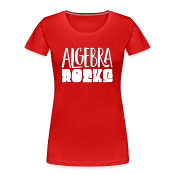 Algebra, Analysis, Wissenschaft, Mathematik - Frauen Premium Bio T-Shirt - Rot - Vorne - Mia (176cm)