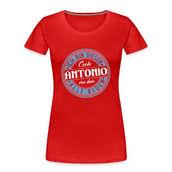Antonio Geschenkidee Geschenk Geburtstag - Frauen Premium Bio T-Shirt - Rot - Vorne - Mia (176cm)
