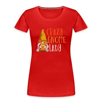 Gnome - Gnome Collecting - Gnome Collector - T-shirt bio Premium Femme - rouge - Devant - Mia (176cm)
