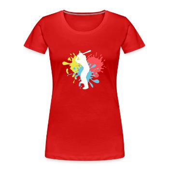 Baseball - Frauen Premium Bio T-Shirt - Rot - Vorne - Mia (176cm)