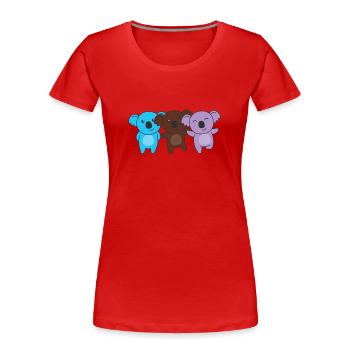androsexual flag pride LGBTQ cute koala - Women's Premium Organic T-Shirt - red - Front - Mia (176cm)