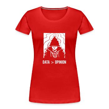 Data > Opinion Coding Code Coder Programmierer - Frauen Premium Bio T-Shirt - Rot - Vorne - Mia (176cm)