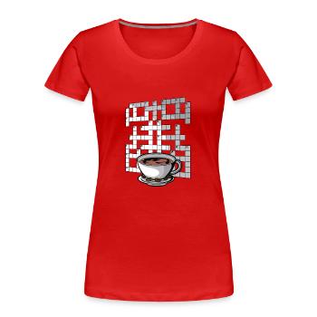 Résoudre des mots croisés - T-shirt bio Premium Femme - rouge - Devant - Mia (176cm)