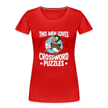Résoudre des mots croisés - T-shirt bio Premium Femme - rouge - Devant - Mia (176cm)