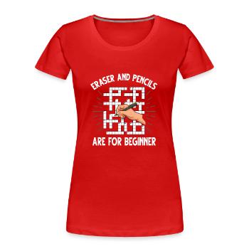 Résoudre des mots croisés - T-shirt bio Premium Femme - rouge - Devant - Mia (176cm)