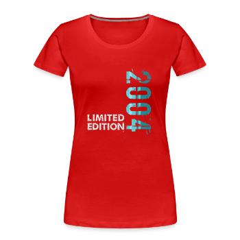 2004 Limited Edition - Frauen Premium Bio T-Shirt - Rot - Vorne - Mia (176cm)
