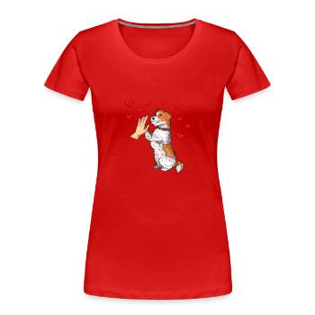 Wirehaired Fox Terrier Dog - Women's Premium Organic T-Shirt - red - Front - Mia (176cm)