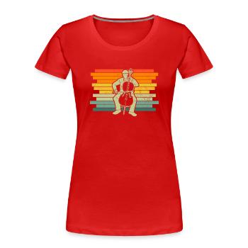 Cello Cellospieler Cellist - Frauen Premium Bio T-Shirt - Rot - Vorne - Mia (176cm)