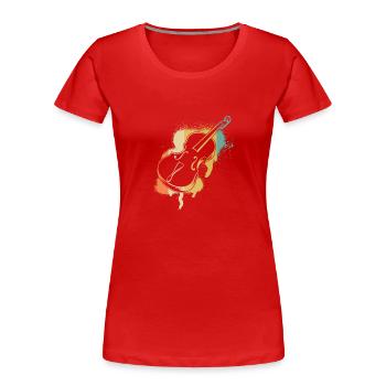 Cello Cellospieler Cellist - Frauen Premium Bio T-Shirt - Rot - Vorne - Mia (176cm)