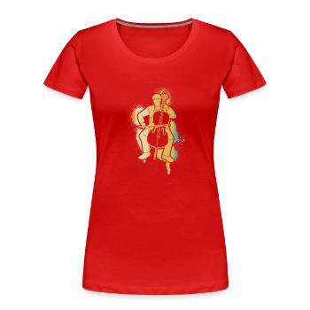 Cello Cellospieler Cellist - Frauen Premium Bio T-Shirt - Rot - Vorne - Mia (176cm)