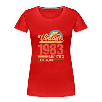 1983 - Frauen Premium Bio T-Shirt - Rot - Vorne - Mia (176cm)