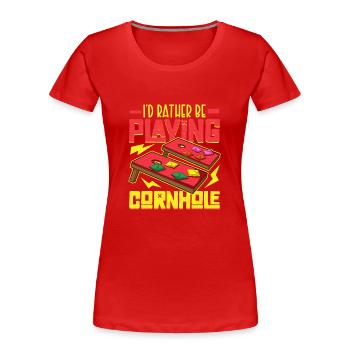 Cornhole Lancer Cornhole joueur Cornhole lover - T-shirt bio Premium Femme - rouge - Devant - Mia (176cm)