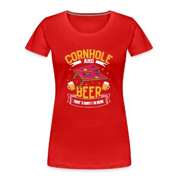 Cornhole Lancer Cornhole joueur Cornhole lover - T-shirt bio Premium Femme - rouge - Devant - Mia (176cm)