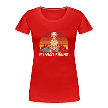 Weimaraner - T-shirt bio Premium Femme - rouge - Devant - Mia (176cm)