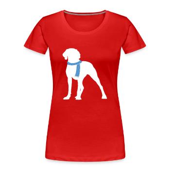 Weimaraner - T-shirt bio Premium Femme - rouge - Devant - Mia (176cm)