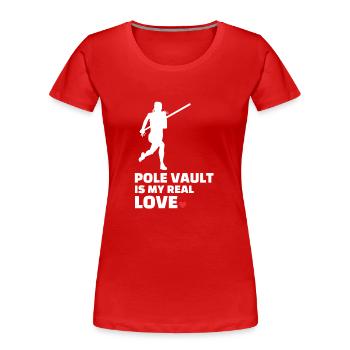 Ich Liebe Stabhochsprung - Frauen Premium Bio T-Shirt - Rot - Vorne - Mia (176cm)