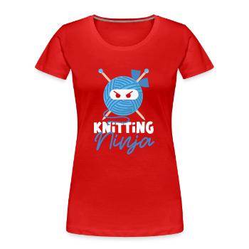 Tricot Tricot Ninja Tricot - T-shirt bio Premium Femme - rouge - Devant - Mia (176cm)
