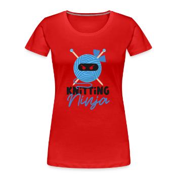 Tricot Tricot Ninja Tricot - T-shirt bio Premium Femme - rouge - Devant - Mia (176cm)