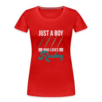 Fagott Orchester Junge Und Holzblasinstrument - Frauen Premium Bio T-Shirt - Rot - Vorne - Mia (176cm)