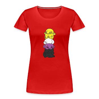 Drapeau non binaire Fierté non binaire LGBTQ Blobfish - T-shirt bio Premium Femme - rouge - Devant - Mia (176cm)