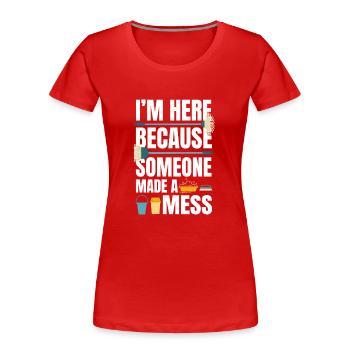 Drôle de ménage - T-shirt bio Premium Femme - rouge - Devant - Mia (176cm)