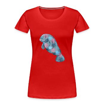 Manatee Palm Trees Colorful - Women's Premium Organic T-Shirt - red - Front - Mia (176cm)