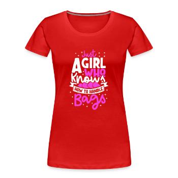 Cornhole Lancer Cornhole joueur Cornhole lover - T-shirt bio Premium Femme - rouge - Devant - Mia (176cm)